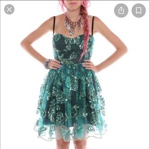 ♡BRAND NEW RARE Iron Fist™ ☆Save a Dance☆ Empire Waist Mermaid Sequin Dress. XS♡